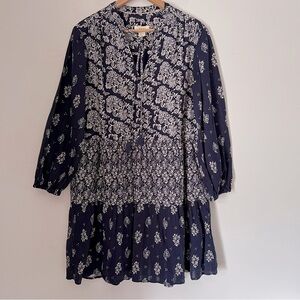 Anthropologie Maeve Carlita Tiered Mixed Floral Cotton Boho Tunic Dress NEW